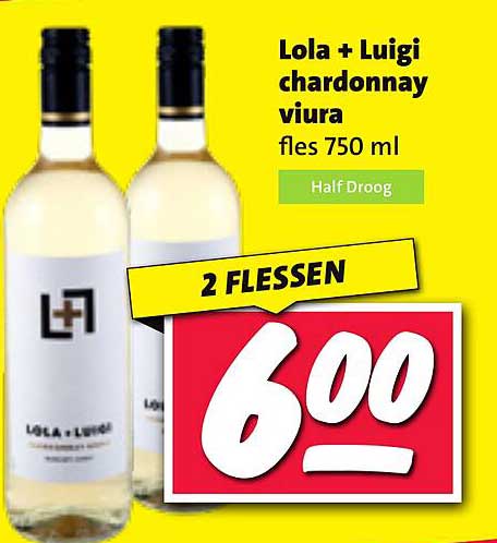 Lola + Luigi chardonnay viura fles 750 ml