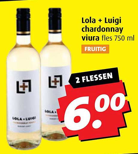 Lola + Luigi chardonnay viura fles 750 ml