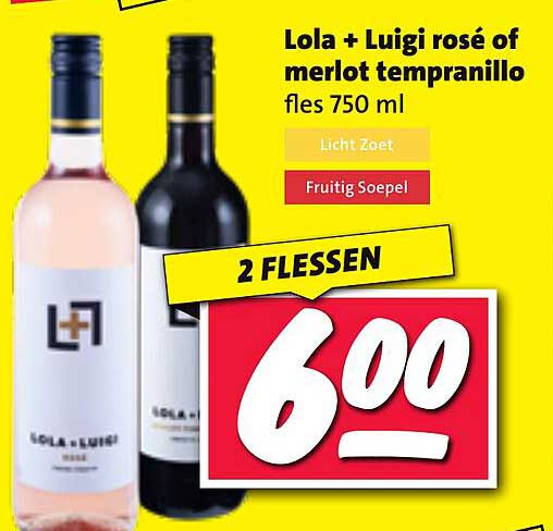 Lola + Luigi rosé of merlot tempranillo fles 750 ml