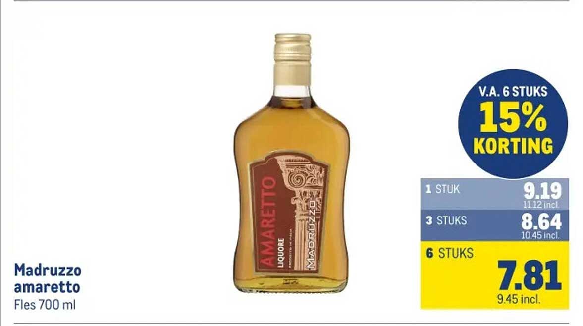 Madruzzo amaretto Fles 700 ml