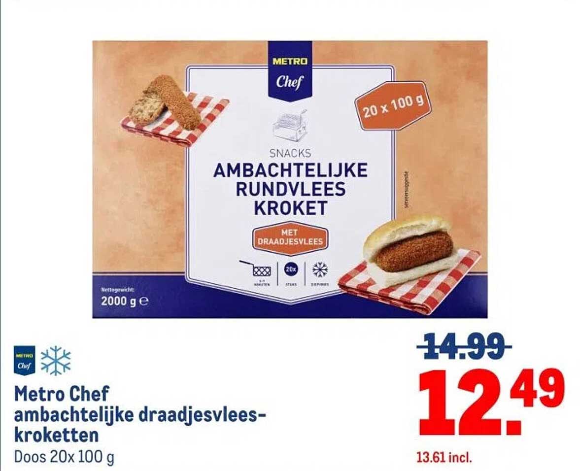 Metro Chef ambachtelijke draadjesvlees-kroketten