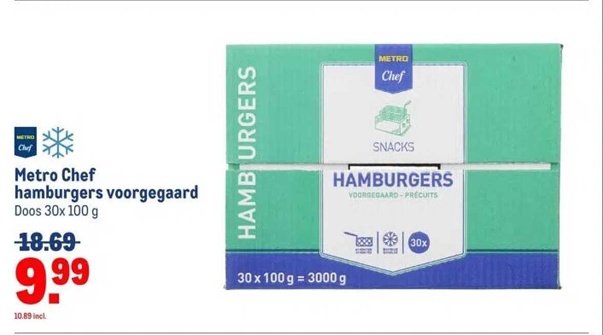 Metro Chef hamburgers voorgegaard