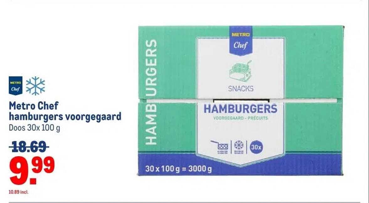 Metro Chef hamburgers voorgegaard