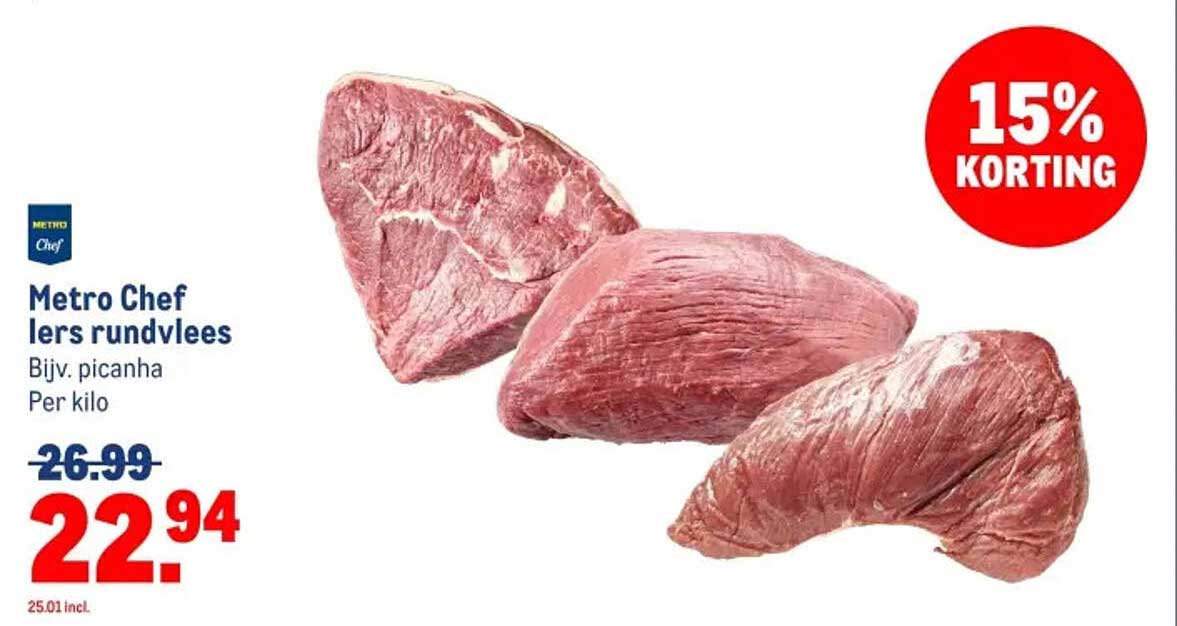 Metro Chef Iers rundvlees Bijv. picanha Per kilo