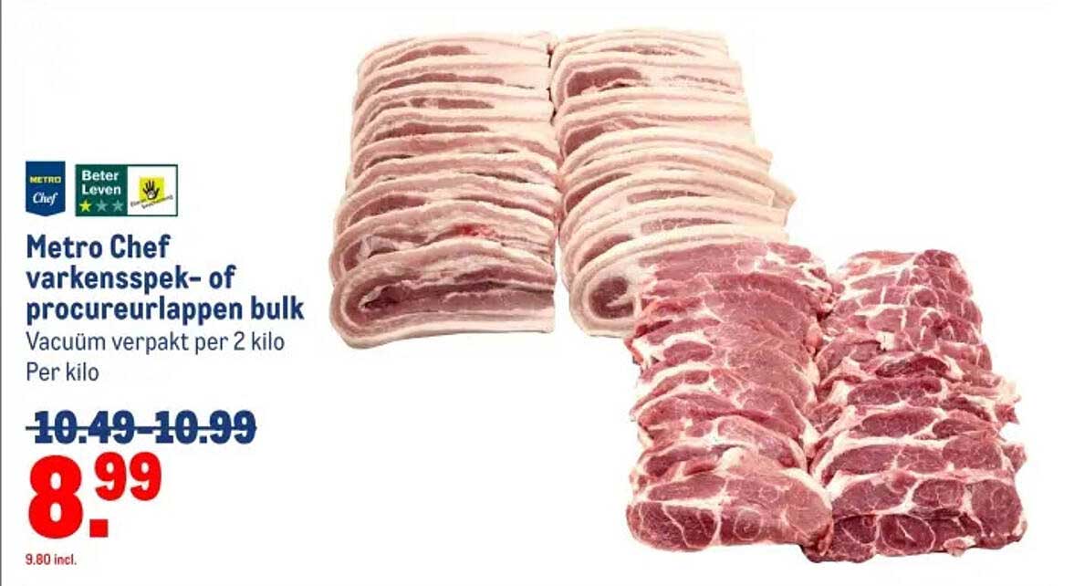 Metro Chef varkensspek- of procureurlappen bulk