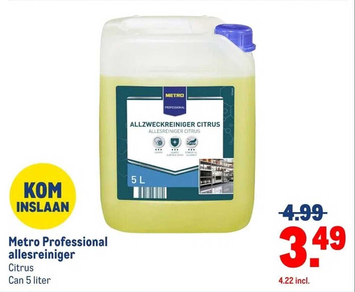 Metro Professional allesreiniger Citrus Can 5 liter