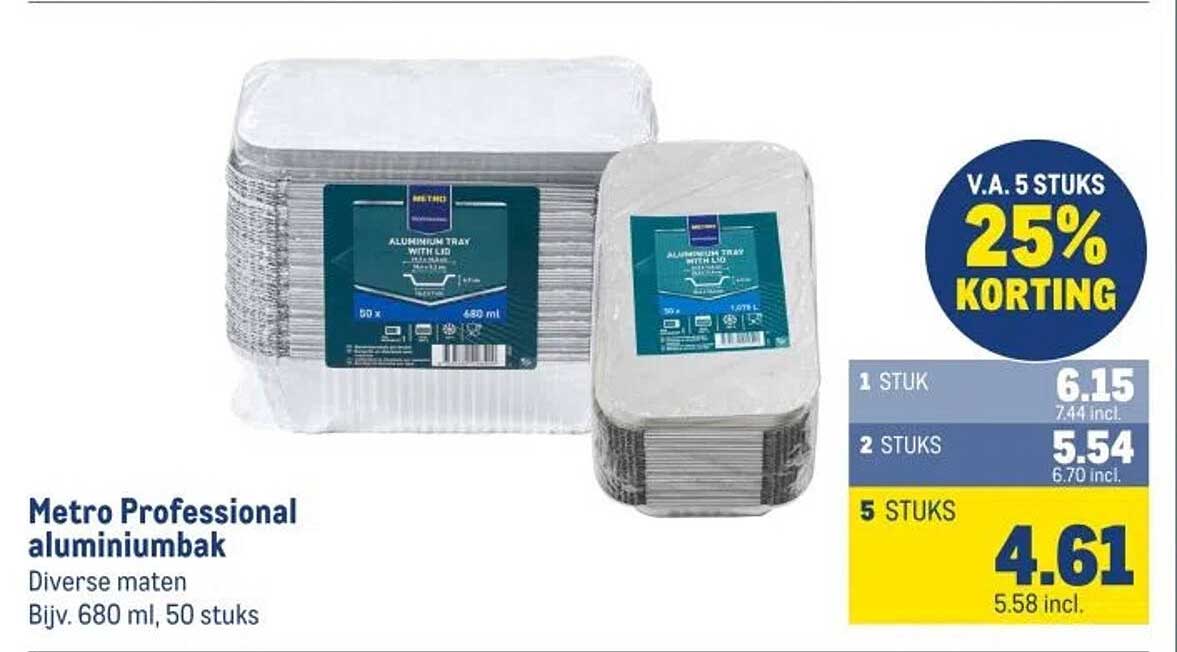 Metro Professional aluminiumbak 50 stuks (680 ml)