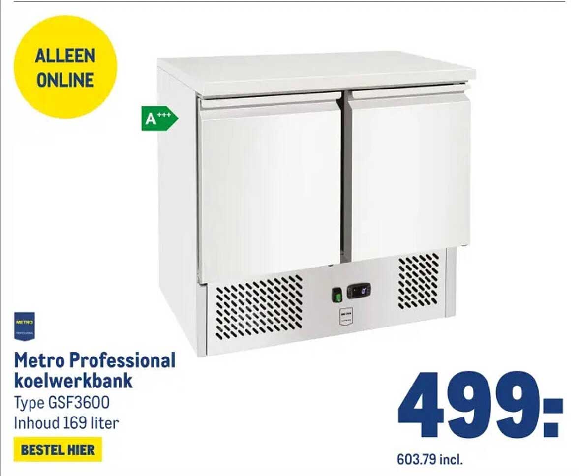 Metro Professional koelwerkbank Type GSF3600 Inhoud 169 liter