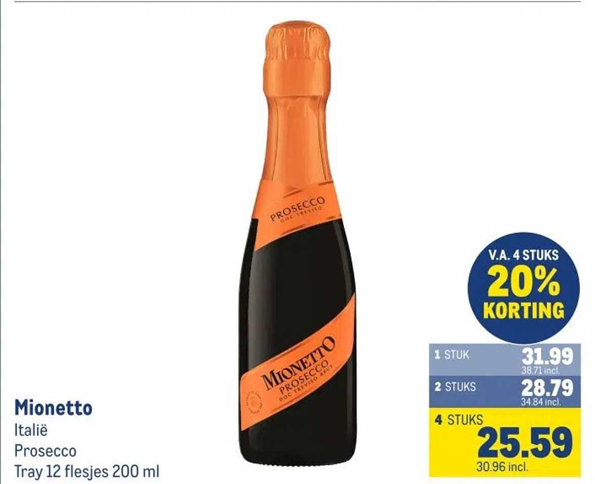 Mionetto Prosecco Tray 12 flesjes 200 ml