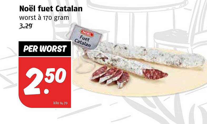 Noël fuet Catalan worst à 170 gram