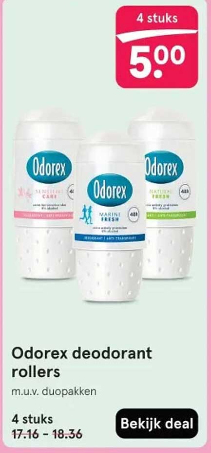 Odorex deodorant rollers