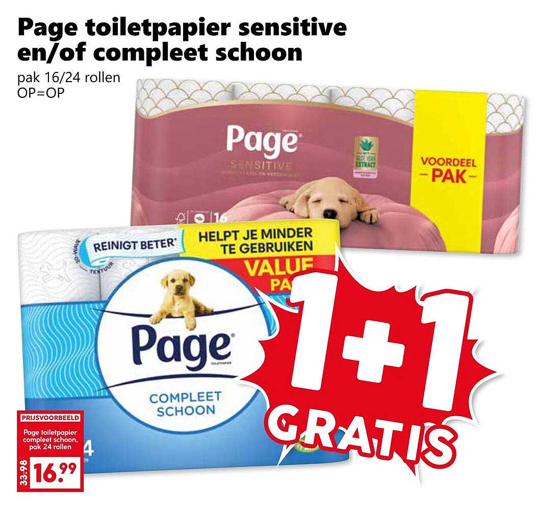Page toiletpapier sensitive en/of compleet schoon