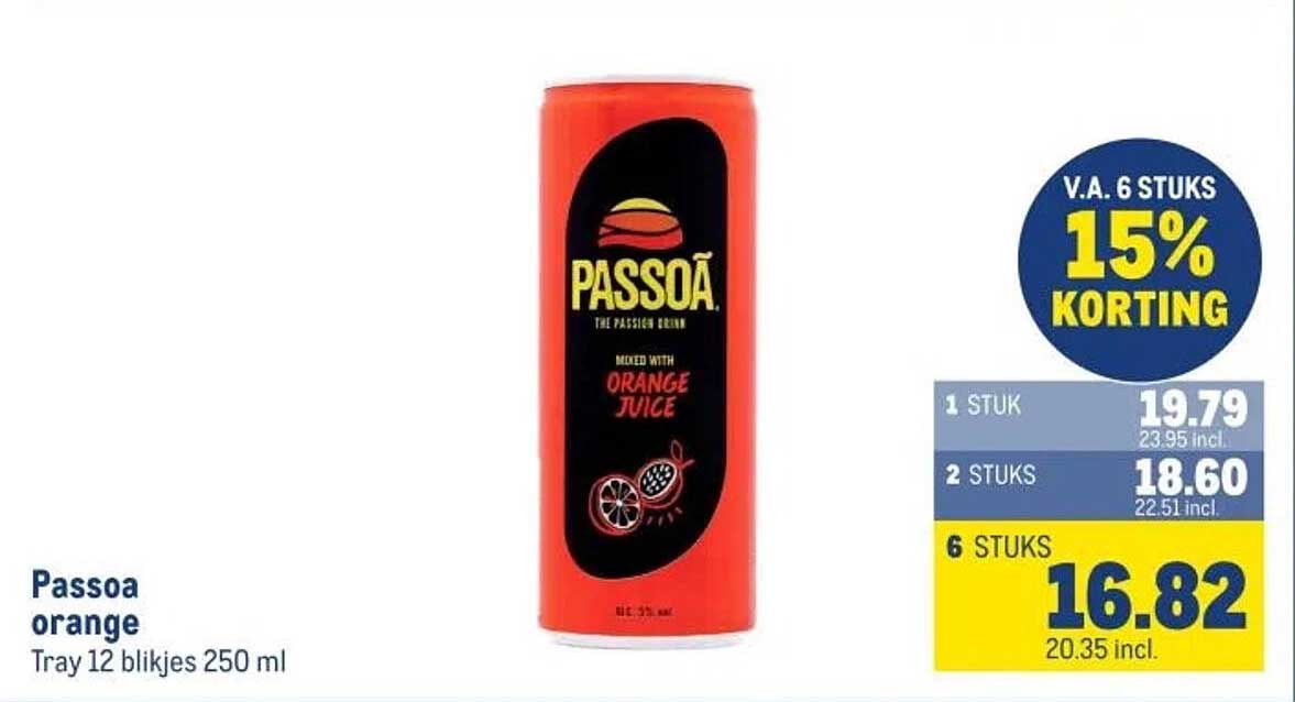 PASSOÃ orange Tray 12 blikjes 250 ml