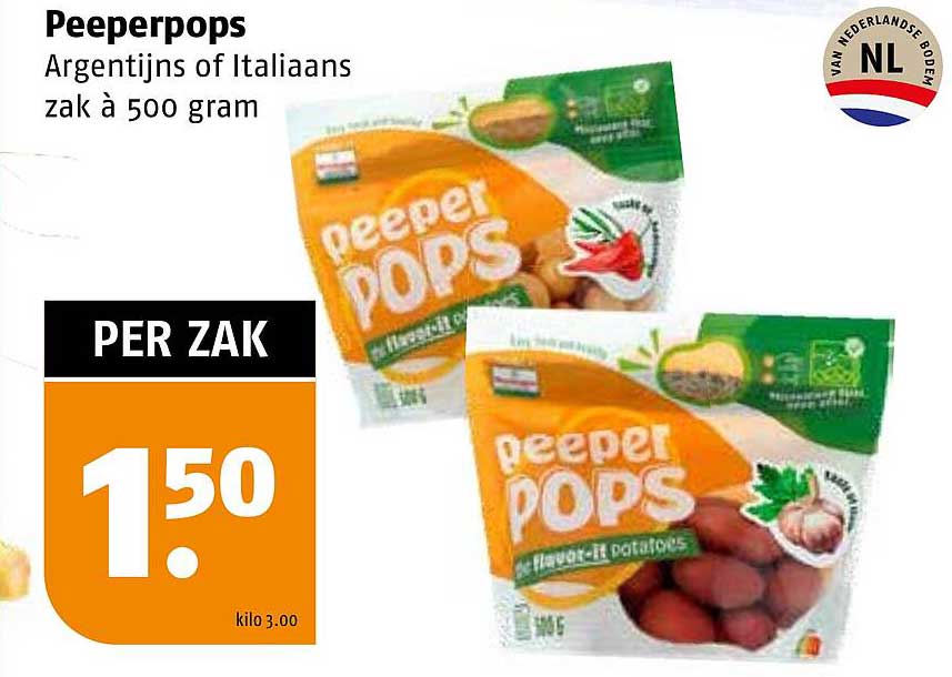 Peeperpops Argentijntjs of Italianen zak à 500 gram