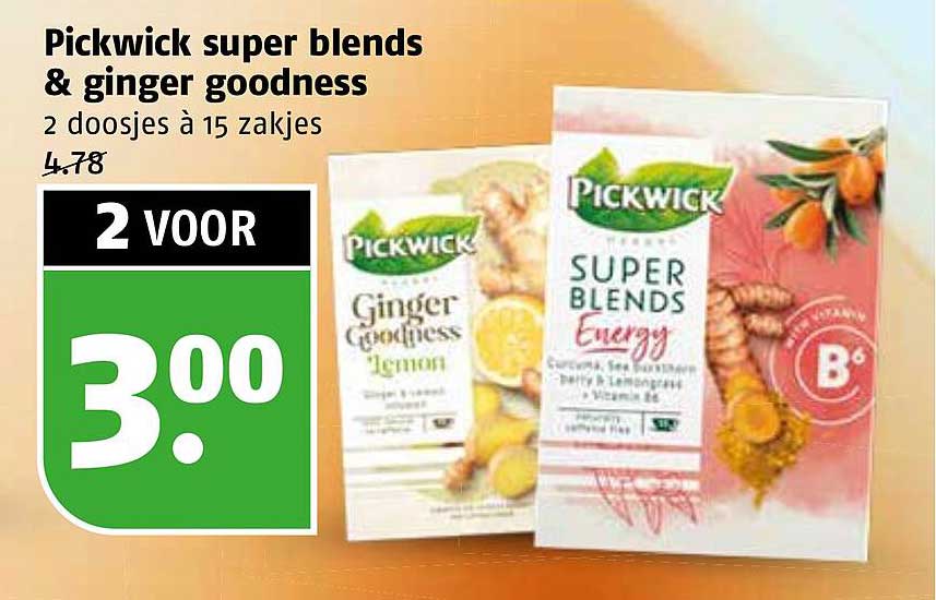 Pickwick super blends & ginger goodness