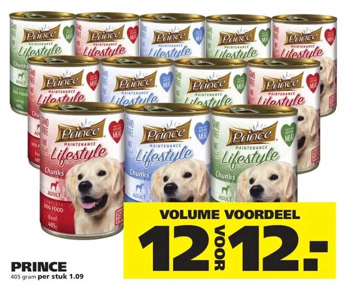 PRINCE MAINTENANCE LIFESTYLE CHUNKS HONDENVOEDING - VOLUME VOORDEEL 12 VOOR 12.-