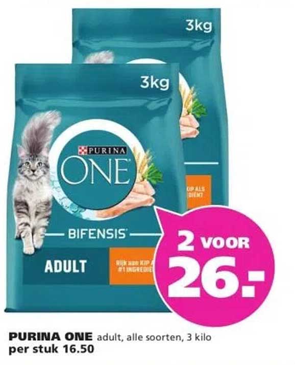 PURINA ONE adult, alle soorten, 3 kilo