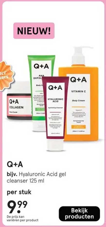 Q+A Hyaluronic Acid gel cleanser 125 ml