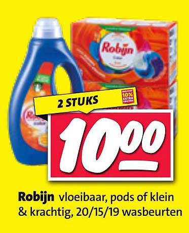 Robijn vloeibaar, pods of klein & krachtig, 20/15/19 wasbeurten