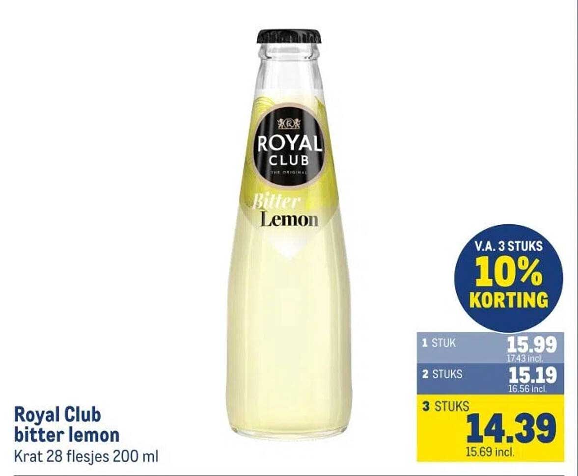 Royal Club bitter lemon Krat 28 flesjes 200 ml