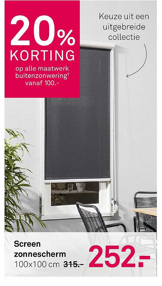 Screen zonnescherm 100x100 cm