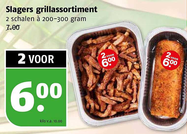 Slagers grillassortiment 2 schalen à 200-300 gram