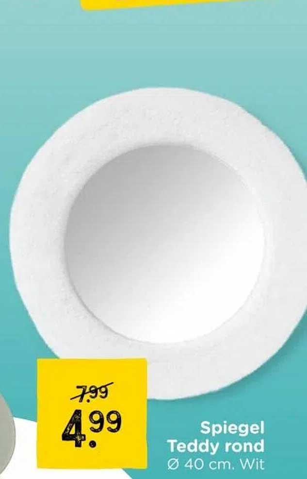 Spiegel Teddy rond Ø 40 cm. Wit