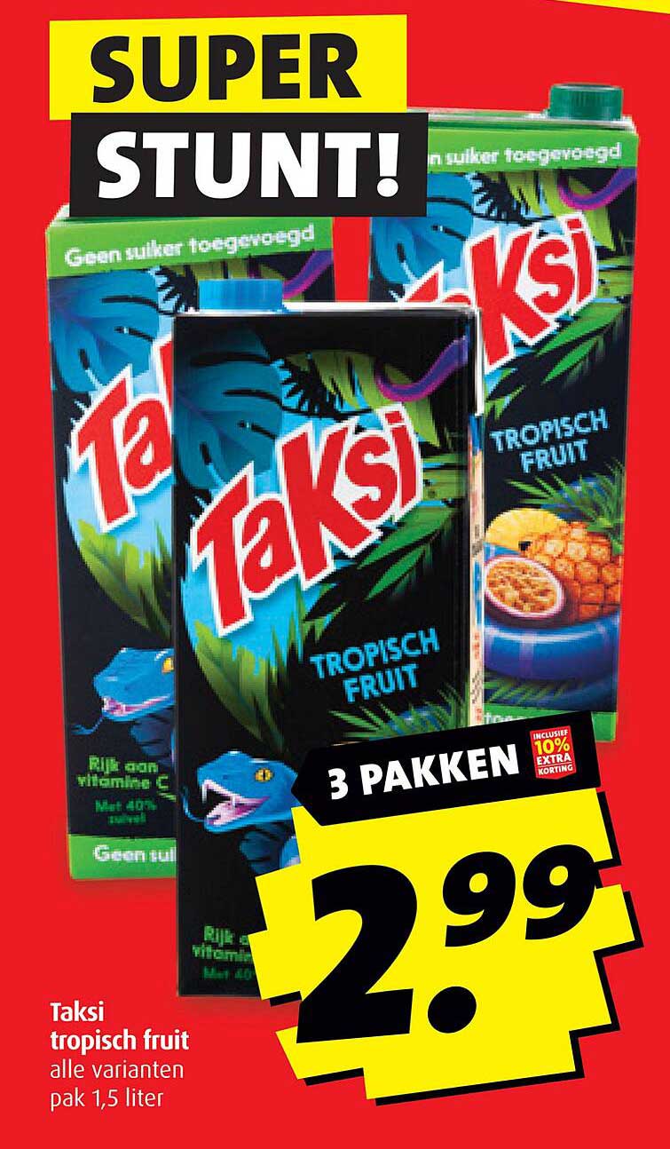 Taksi tropisch fruit alle varianten pak 1,5 liter