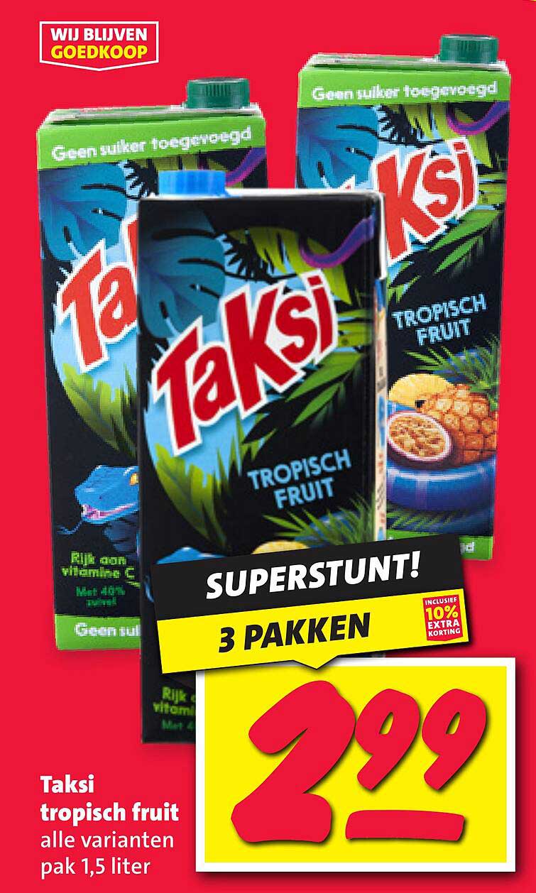 Taksi tropisch fruit alle varianten pak 1,5 liter