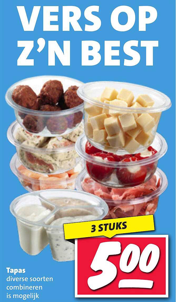 Tapa's 3 stuks voor €5,00