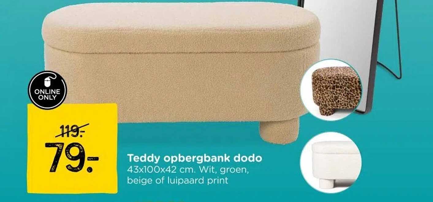 Teddy opbergbank dodo