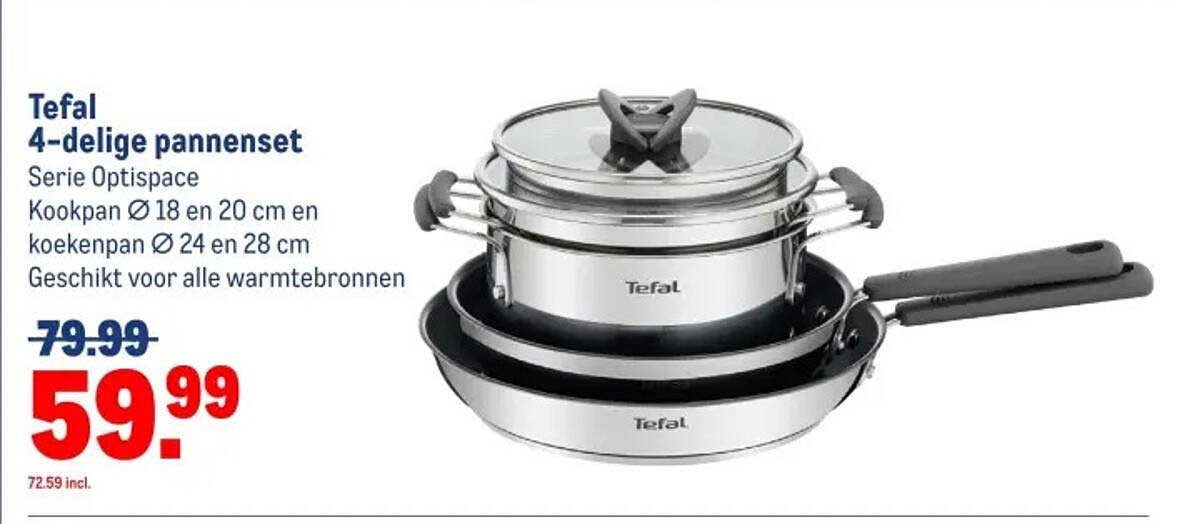 Tefal 4-delige pannenset