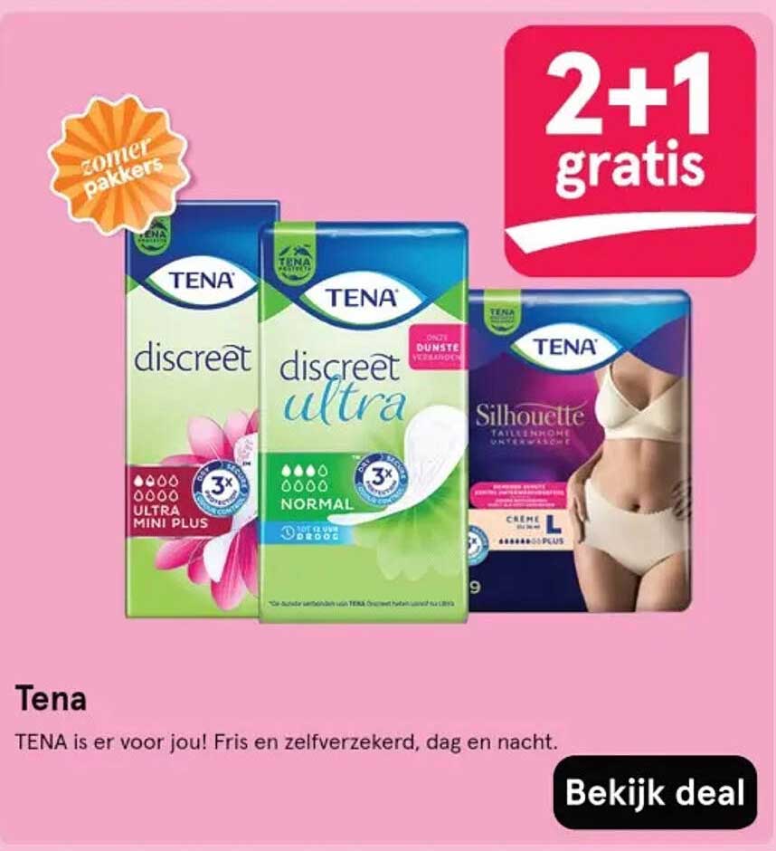 TENA: 2+1 gratis aanbieding