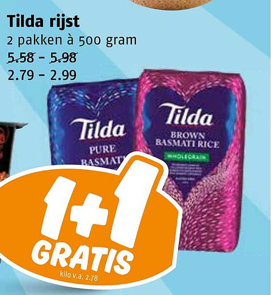 Tilda rijst 2 pakken à 500 gram