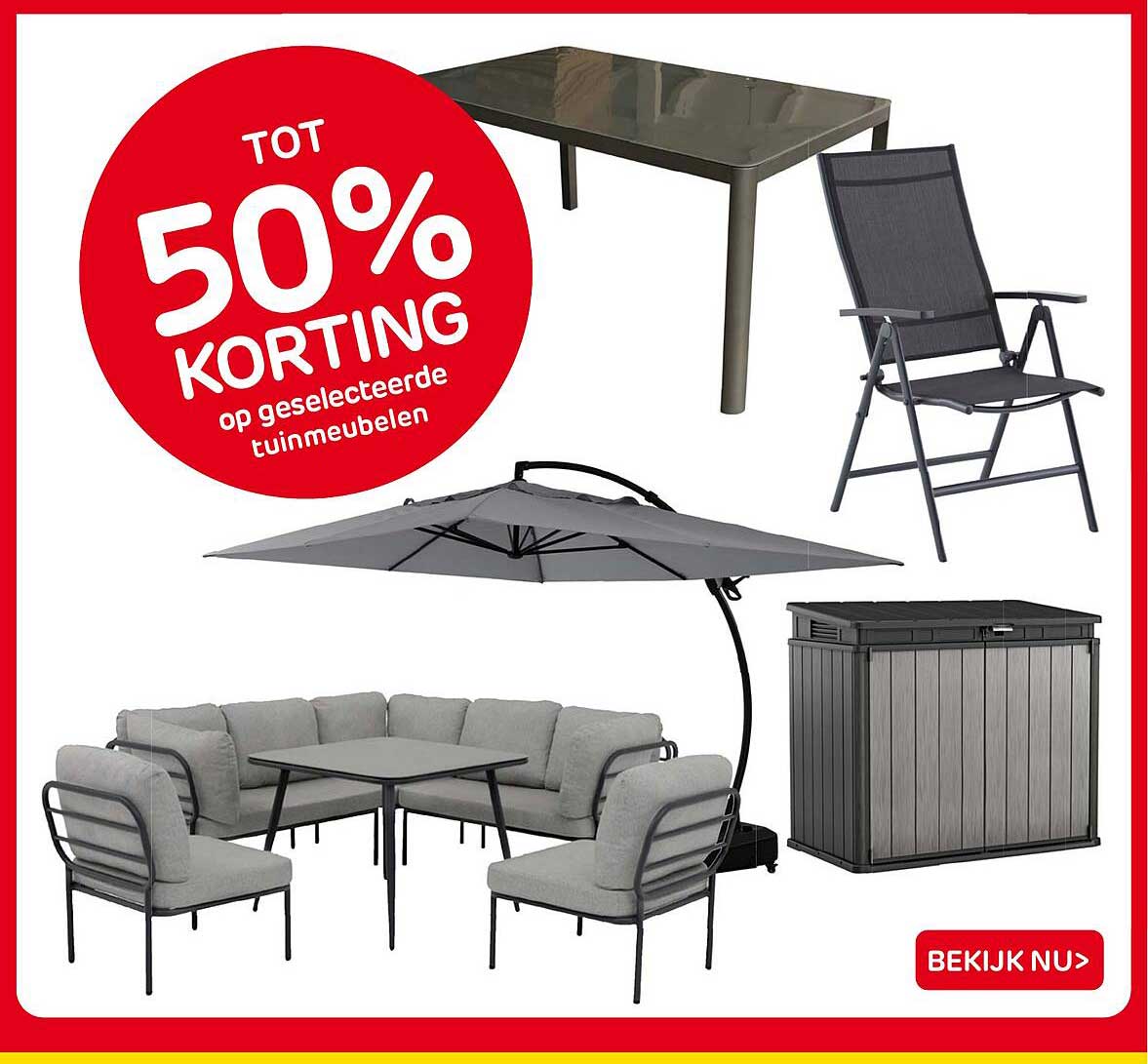 Tot 50% korting op geselecteerde tuinmeubelen