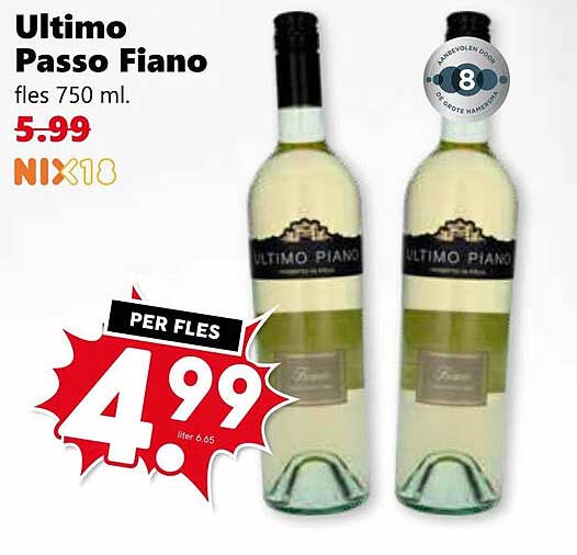 Ultimo Passo Fiano fles 750 ml.
