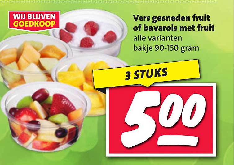 Vers gesneden fruit of bavarois met fruit