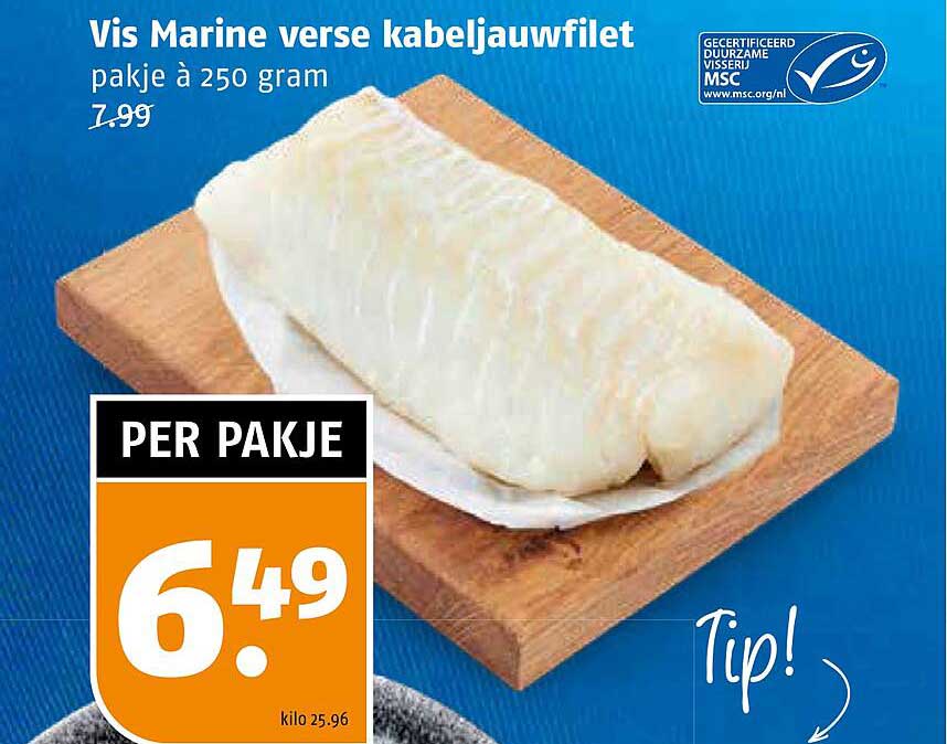 Vis Marine verse kabeljauwfilet pakje à 250 gram