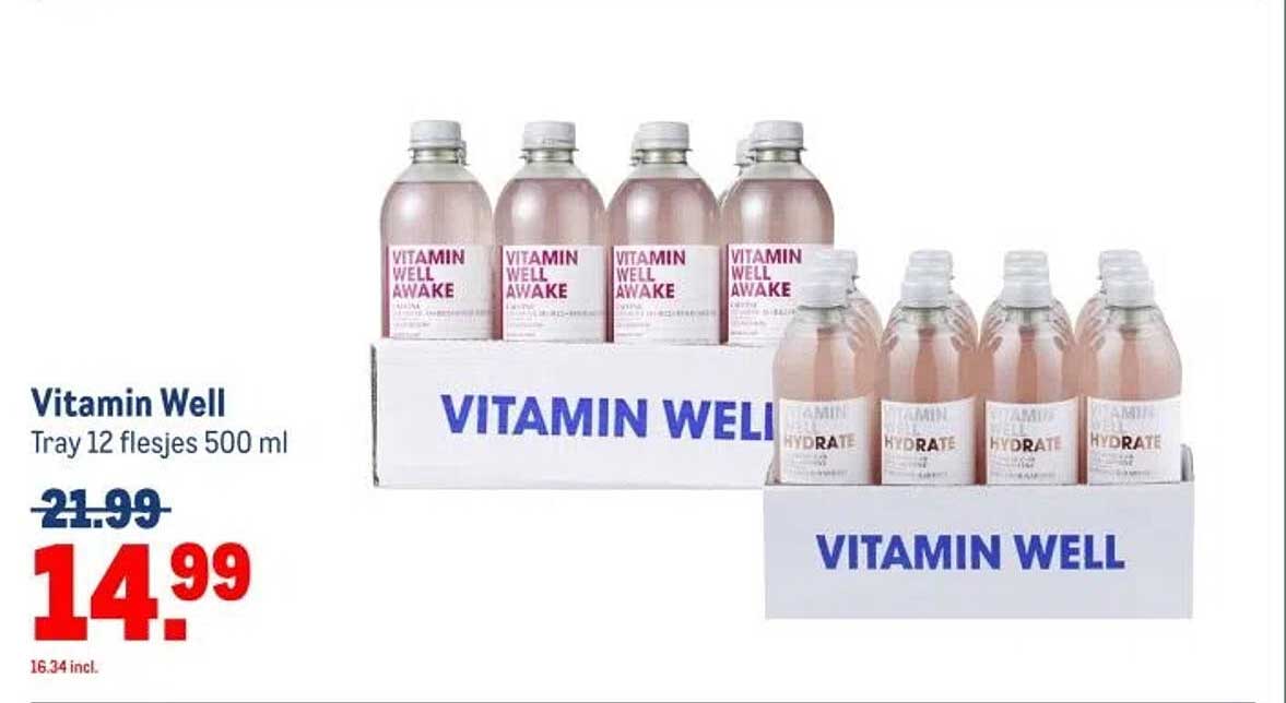 Vitamin Well Tray 12 flesjes 500 ml