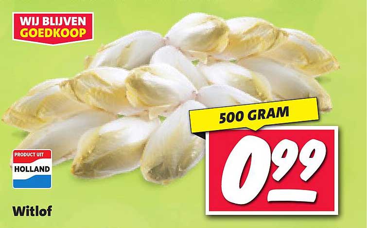 Witlof 500 gram voor €0,99