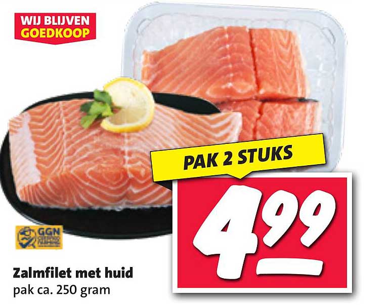 Zalmfilet met huid pak ca. 250 gram