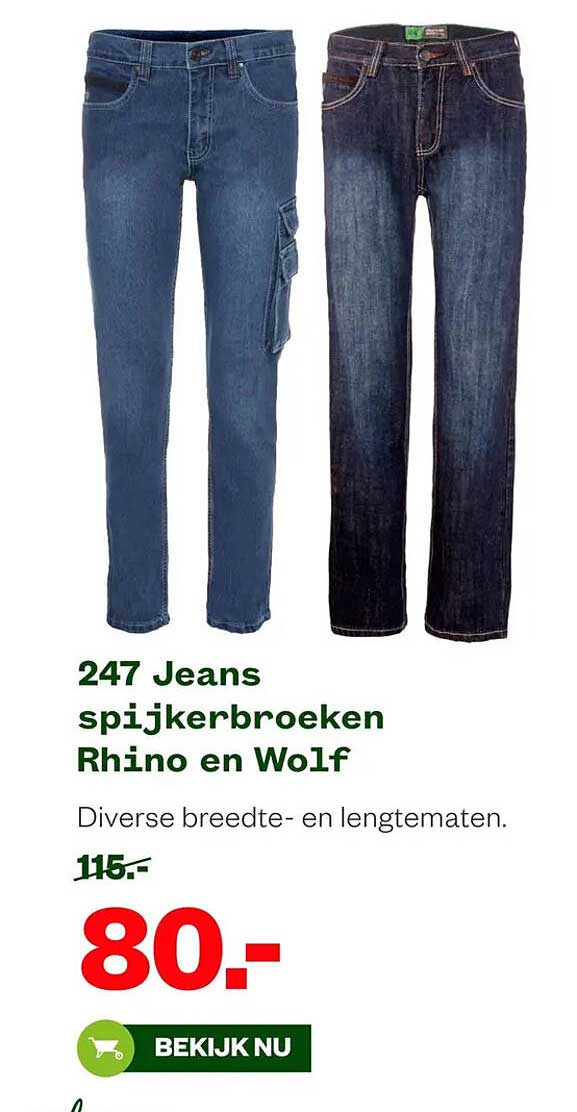 247 Jeans spijkerbroeken Rhino en Wolf