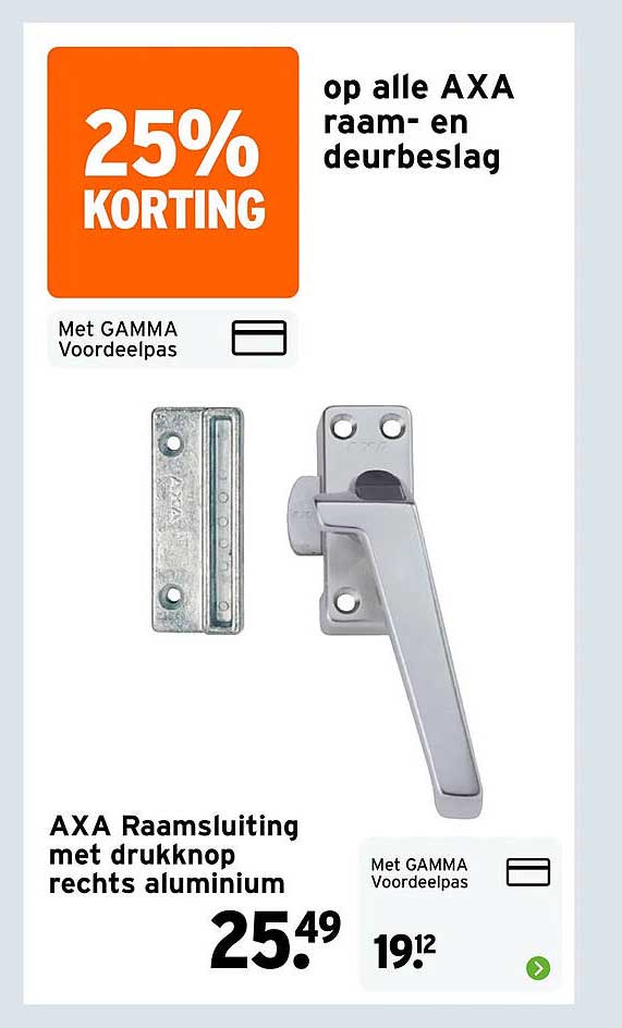 25% KORTING op alle AXA raam- en deurbeslag