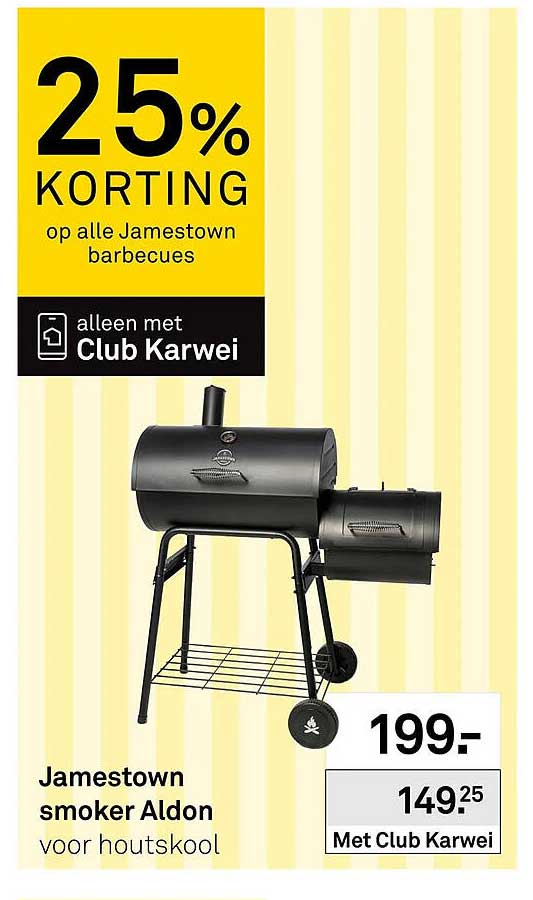 25% korting op alle Jamestown barbecues