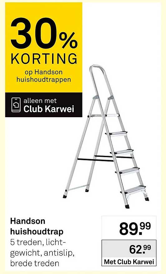 30% KORTING op Handson huishoudtrappen alleen met Club Karwei