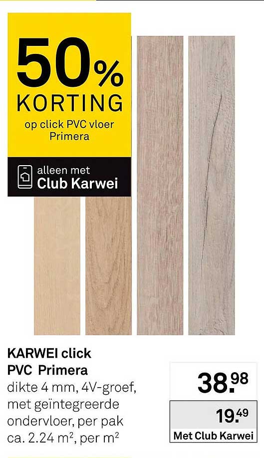 50% KORTING op click PVC vloer Primera
