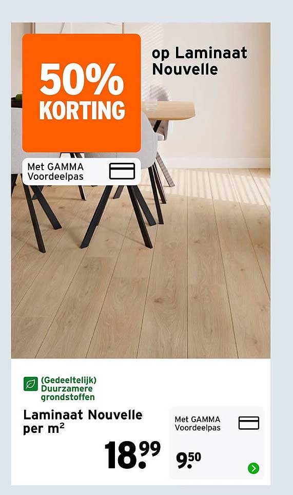 50% KORTING op Laminaat Nouvelle