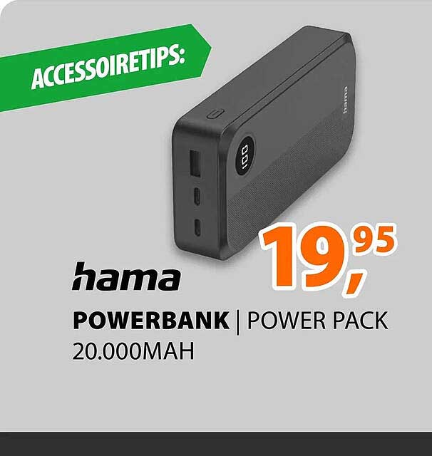 ACCESSOIRETIPS: hama POWERBANK | POWER PACK 20.000MAH