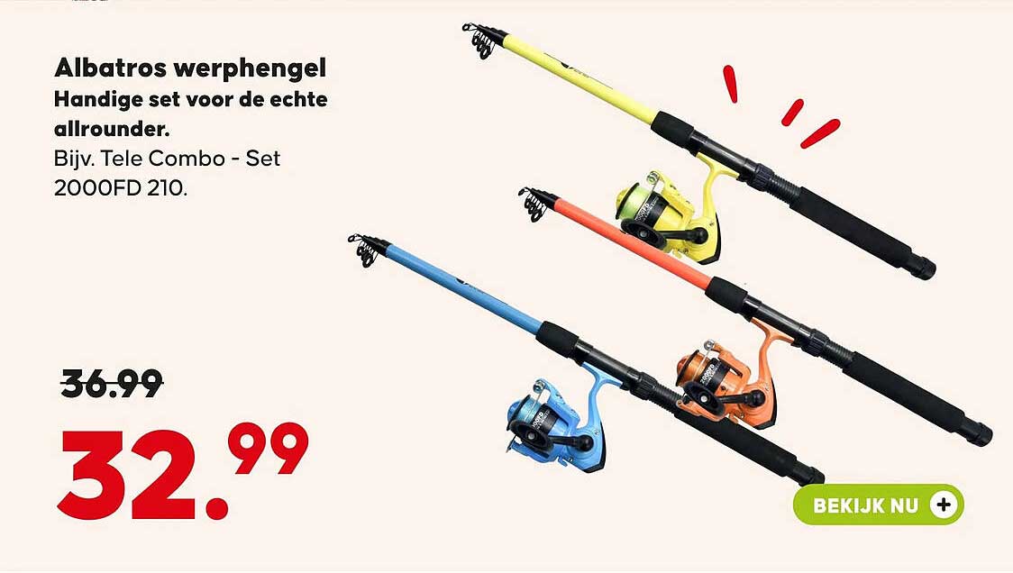 Albatros werphengel Handige set voor de echte allrounder. Bijv. Tele Combo - Set 2000FD 210.