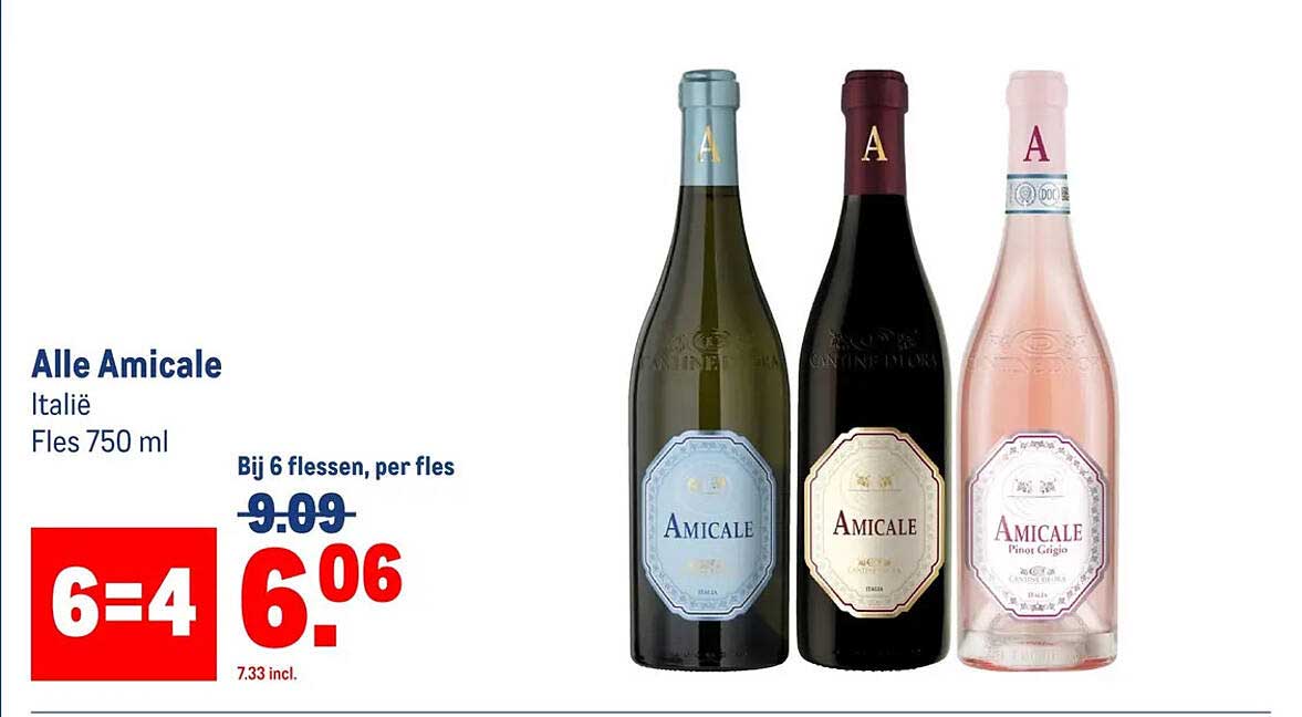 Alle Amicale Italië Fles 750 ml 6=4